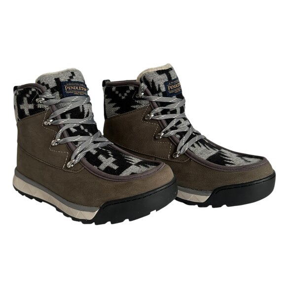 Pendleton Shoes - Pendleton Torngat khaki leather insulated hiking trail boots NWT Sz8